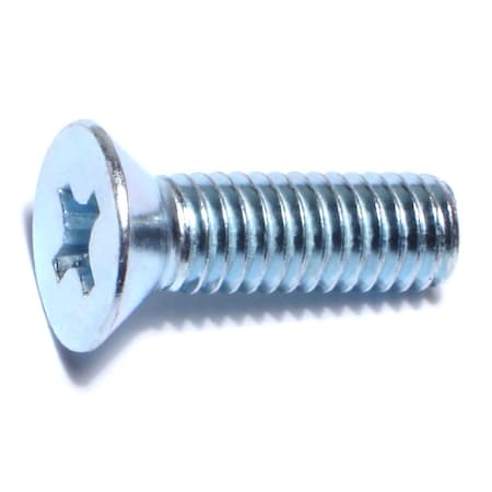 Midwest Fastener 3/18"-16 x 1-1/4 in Phillips Flat Machine Screw, Zinc Plated Steel, 50 PK 54716